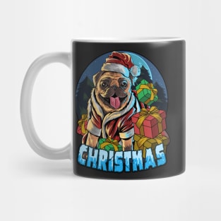 Graphic Illustration Christmas Pug Mug